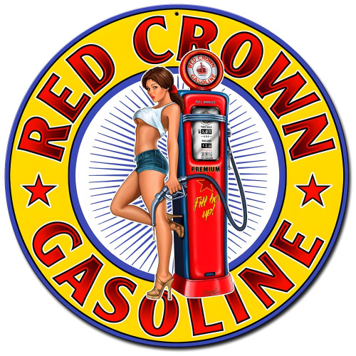Red Crown New Metal Sign - 24" x 24"