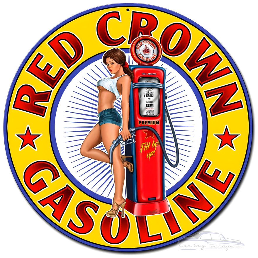 Red Crown New Metal Sign - 24" x 24"