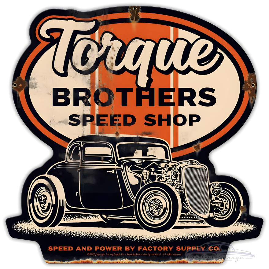 Torque Bros 33 Ford Coupe Metal Sign - 24" x 24"