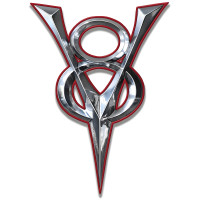1930 V-8 Red Cutout Metal Sign - 20" x 28"