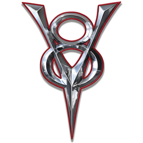 1930 V-8 Red Cutout Metal Sign - 20" x 28"