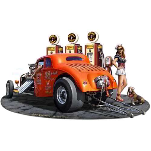 1933 Willys Filler-Up Metal Sign - 30" x 18"