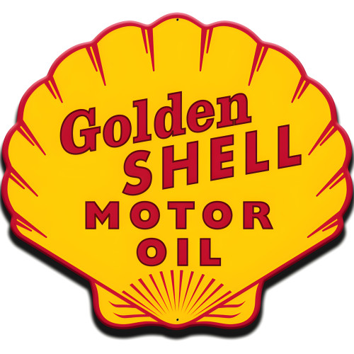 Golden Shell Metal Sign - 24" x 22"