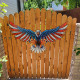 Eagle with US Flag Wing Spread Metal Sign - 29" x 18"