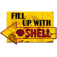 Fill Up with Shell Grunge Metal Sign - 29" x 17"