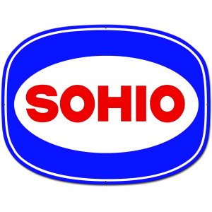 Sohio Blue Custom Shape Metal Sign - 26" x 20"