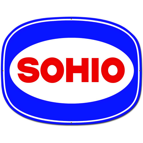 Sohio Blue Custom Shape Metal Sign - 26" x 20"