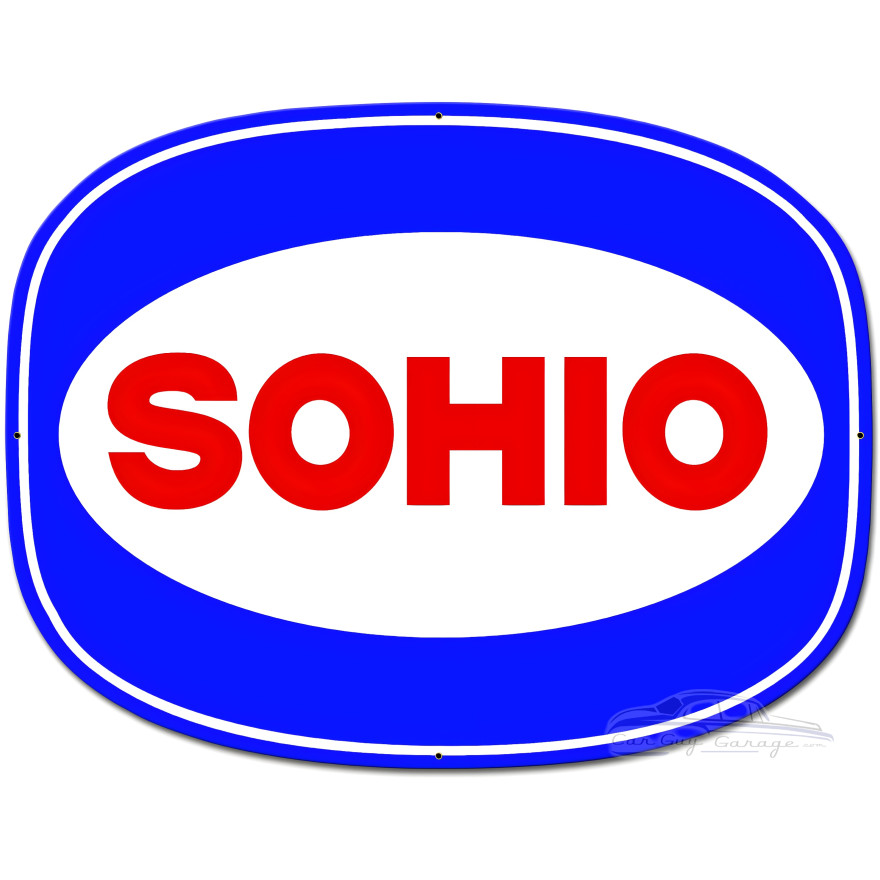 Sohio Blue Custom Shape Metal Sign - 26" x 20"