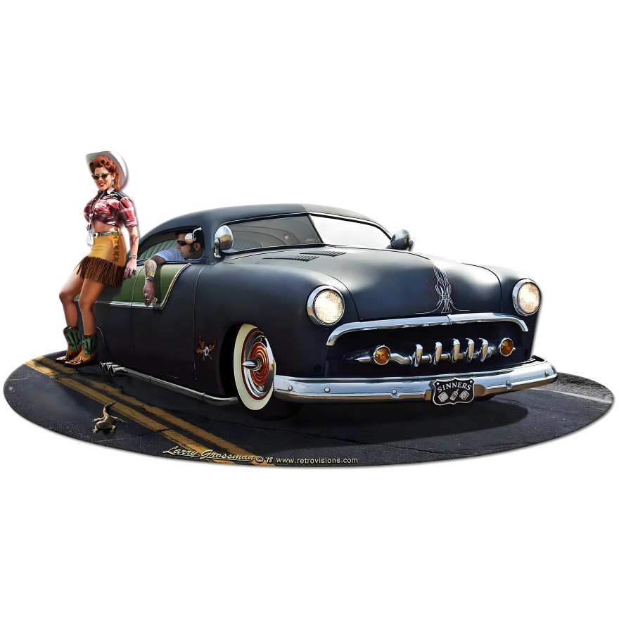 1951 Led Sled Cutout Metal Sign - 30" x 15"