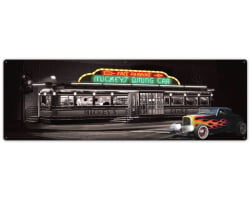 Mickey's Diner Metal Sign - 36" x 12"