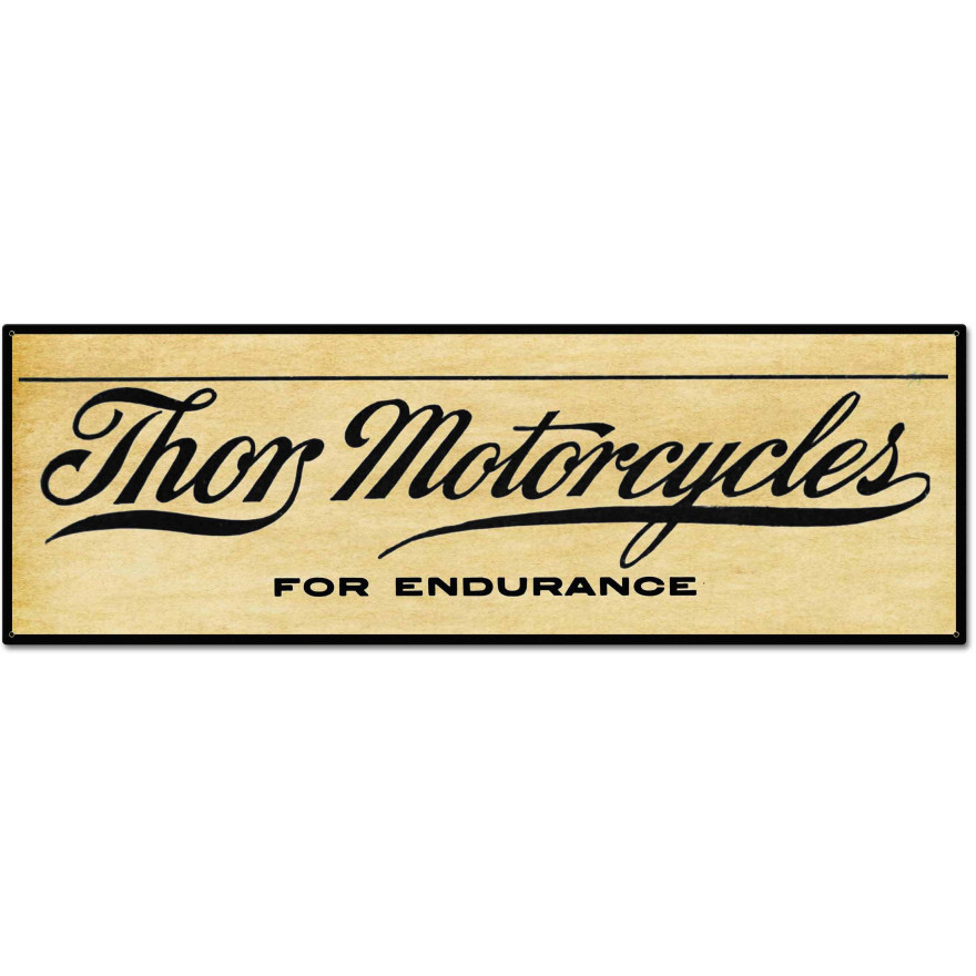 Thor Motorcycles Custom Shape Metal Sign - 36" x 12"