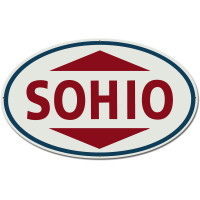 Sohio Red Custom Shape Metal Sign - 28" x 17"
