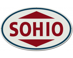 Sohio Red 28 x 17 Custom Shape Metal Sign