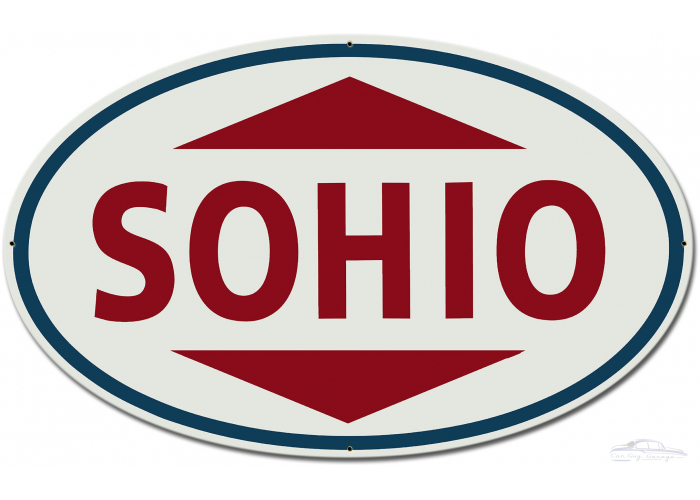 Sohio Red Custom Shape Metal Sign - 28" x 17"