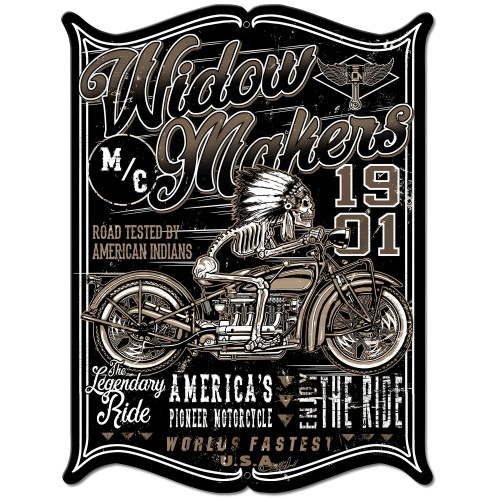 Widow Maker Metal Sign - 18" x 23"