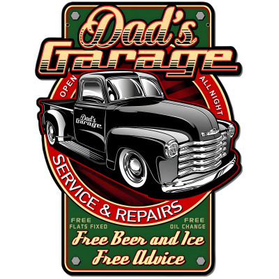 Dad's Garage Metal Sign - 18" x 23"