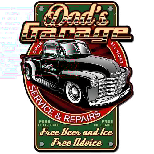 Dad's Garage Metal Sign - 18" x 23"