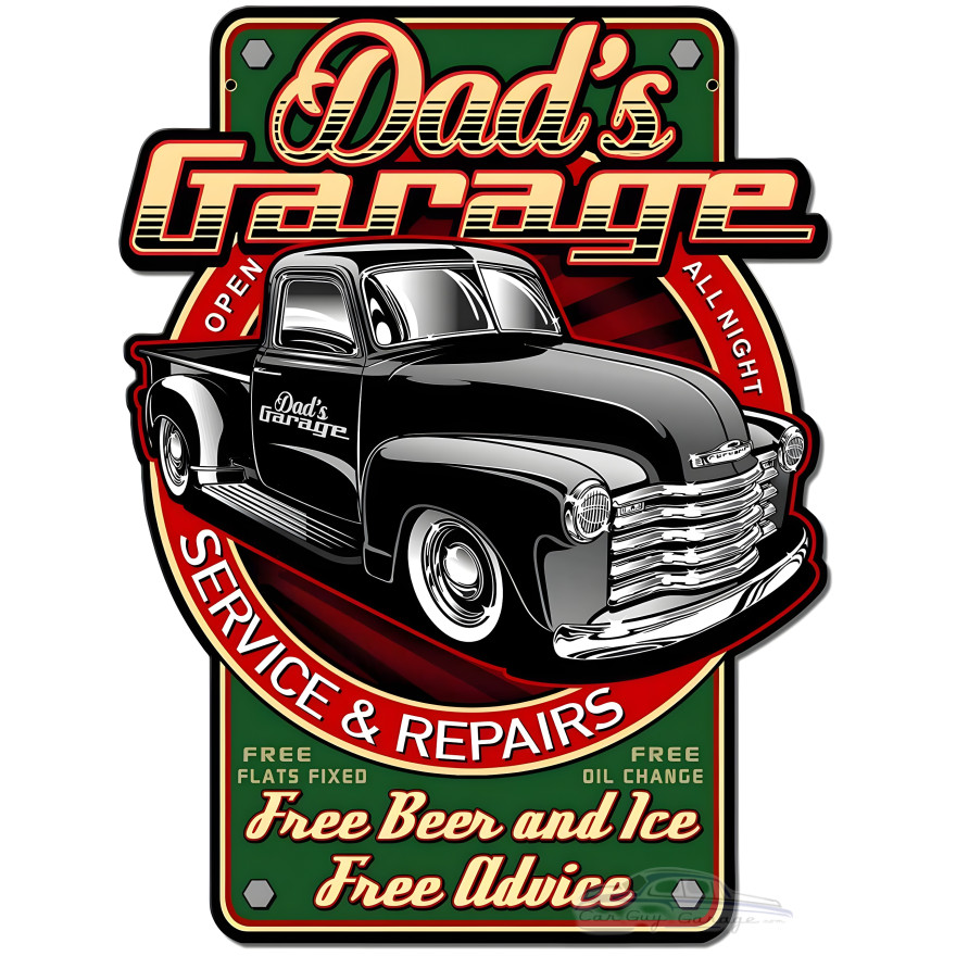 Dad's Garage Metal Sign - 18" x 23"