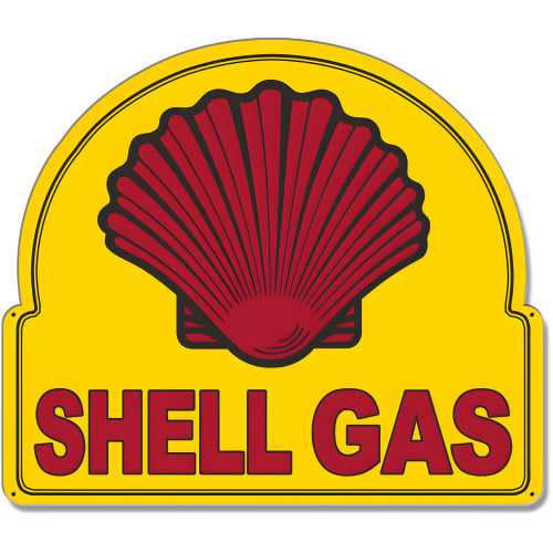 Shell Gas Square Oval Metal Sign - 22" x 18"