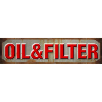 Oil and Filter Metal Sign - 40" x 10"