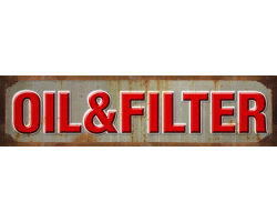 Oil and Filter Metal Sign - 40" x 10"
