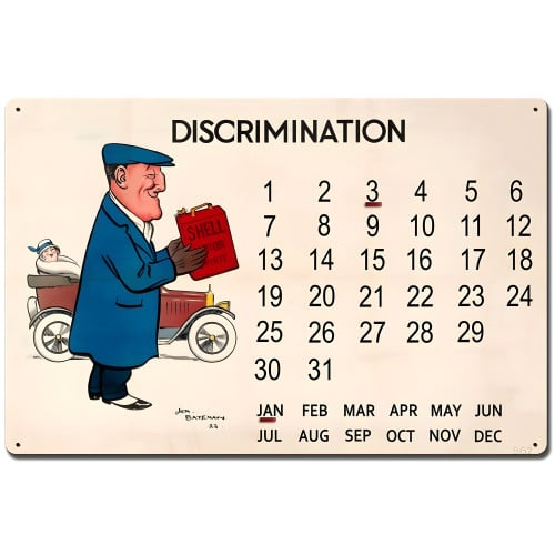 Discrimination Shell Motor Spirit Metal Sign - 16" x 24"