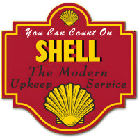Shell the Modern Upkeep Service Metal Sign - 20" x 19"