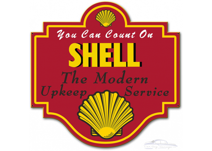 Shell the Modern Upkeep Service Metal Sign - 20" x 19"