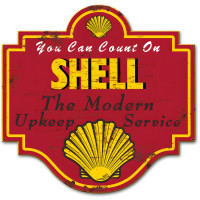 Shell the Modern Upkeep Service Grunge Metal Sign - 20" x 19"
