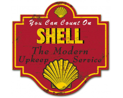 Shell the Modern Upkeep Service Grunge Metal Sign - 20" x 19"
