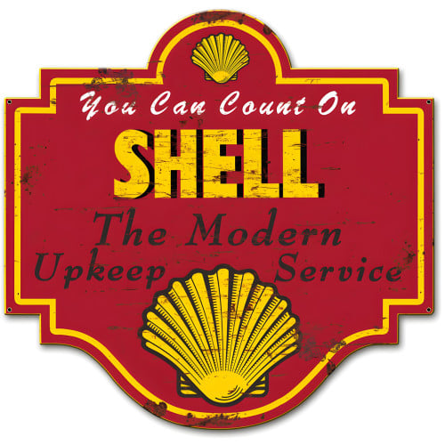 Shell the Modern Upkeep Service Grunge Metal Sign - 20" x 19"