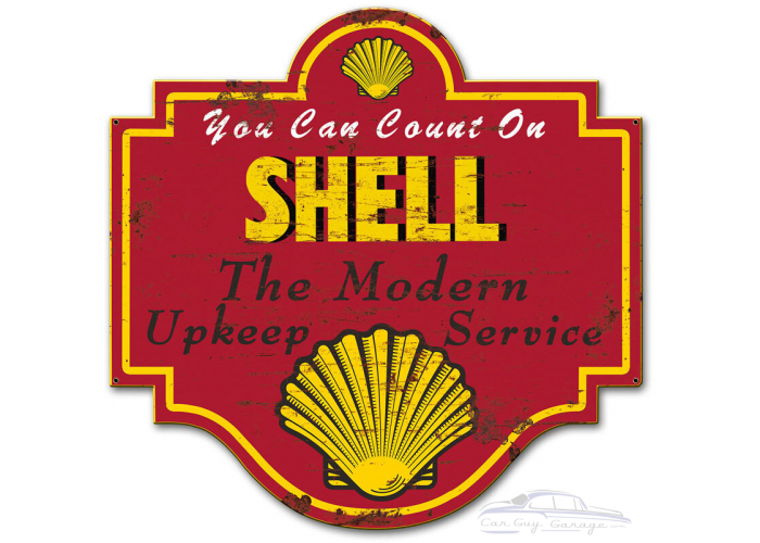 Shell The Modern Upkeep Service Grunge Metal Sign