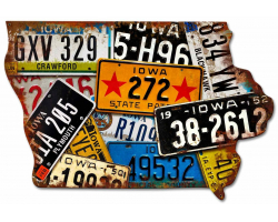Iowa License Plates Metal Sign - 24" x 16"