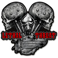 Leth202 - Lethal Threat V Twin Skulls Metal Sign