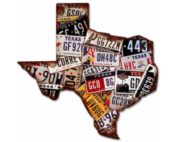 Texas License Plates Metal Sign - 19" x 19"