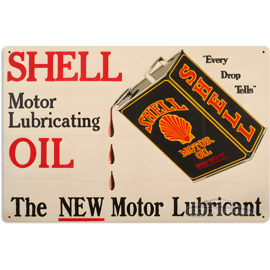 Motor Lubricating Oil Metal Sign - 24" x 16"