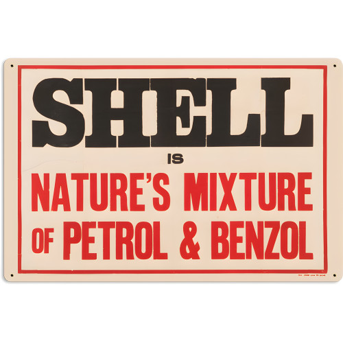 Natural Petrol Benzol Metal Sign - 24" x 16"