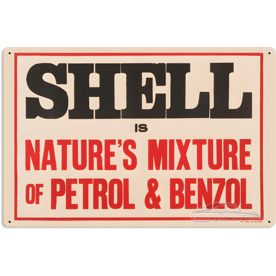 Natural Petrol Benzol Metal Sign - 24" x 16"
