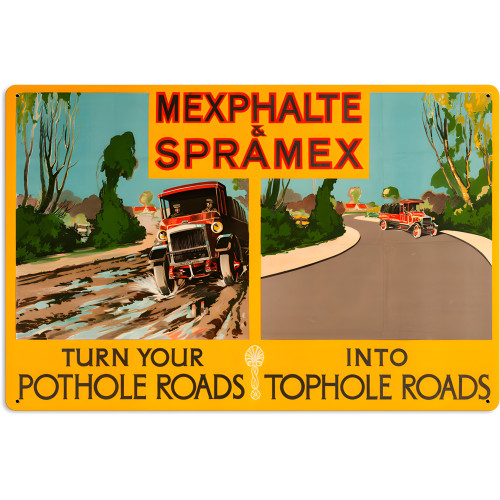 Pothole Roads Metal Sign - 24" x 16"