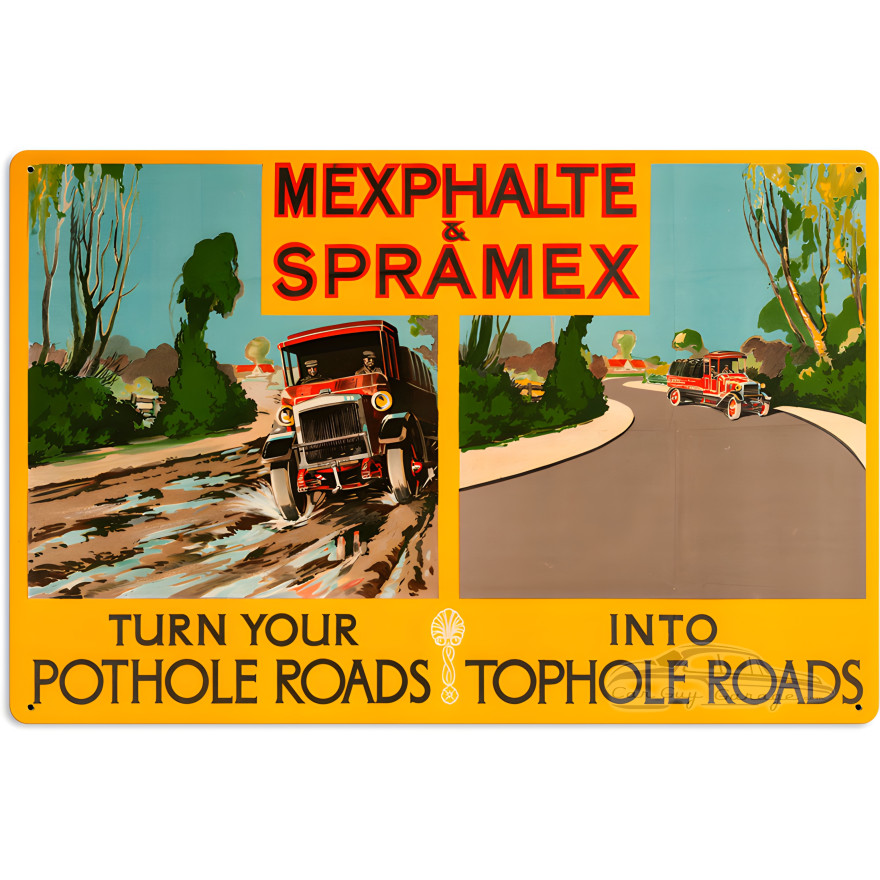 Pothole Roads Metal Sign - 24" x 16"
