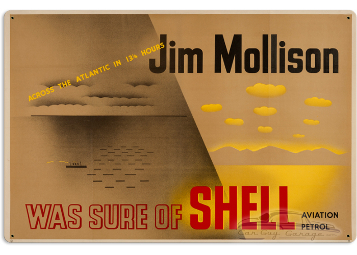 Jim Mollison Across Metal Sign - 16" x 24"