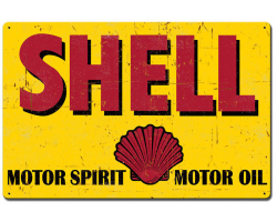Motor Sprit Motor Oil Shell Grunge Metal Sign