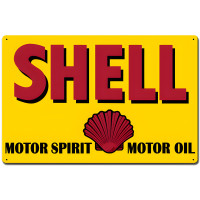 Motor Spirit Motor Oil Shell Metal Sign - 24" x 16"