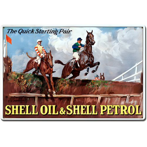Quick Starting Jockeys Race Metal Sign - 16" x 24"