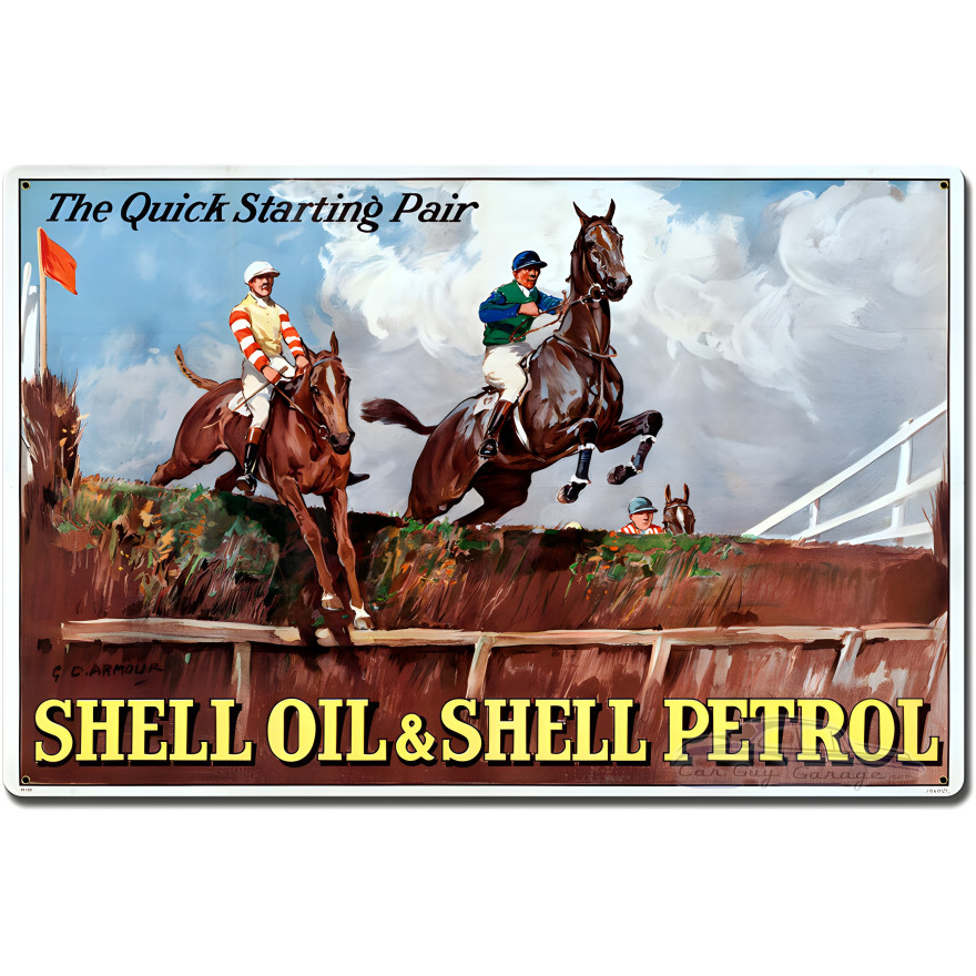 Quick Starting Jockeys Race Metal Sign - 16" x 24"
