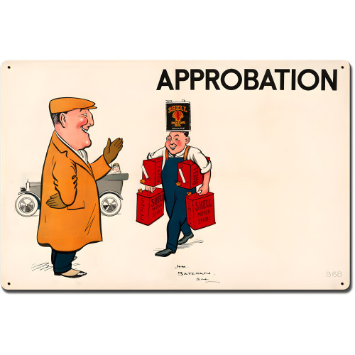 Shell Motor Spirit Approbation Metal Sign - 24" x 16"