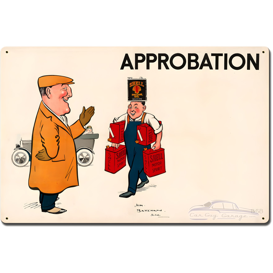 Shell Motor Spirit Approbation Metal Sign - 24" x 16"