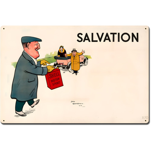 Shell Motor Spirit Salvation Metal Sign - 24" x 16"