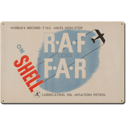 Raf Goes Far Metal Sign - 16" x 24"