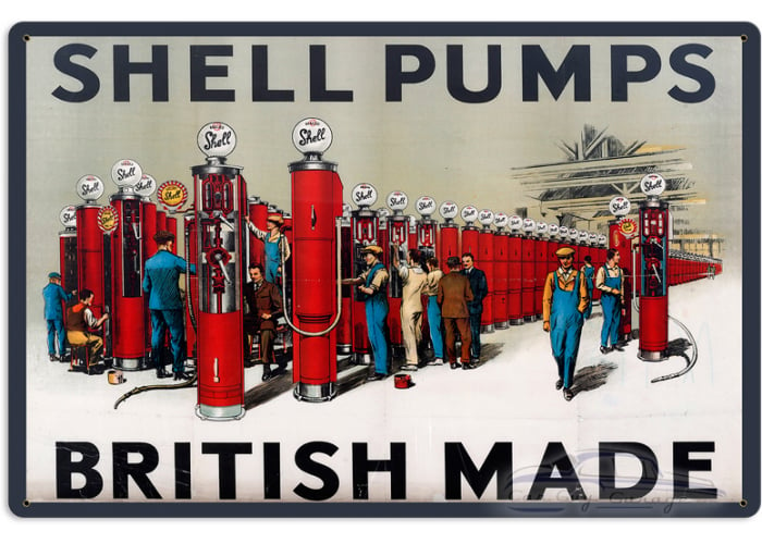 Shell British Made Pumps Metal Sign